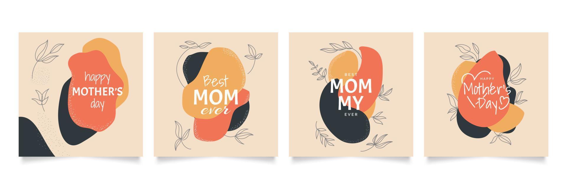 Happy Mother's Day Typography for Greeting Card or Poster Design with Flower Illustration vector