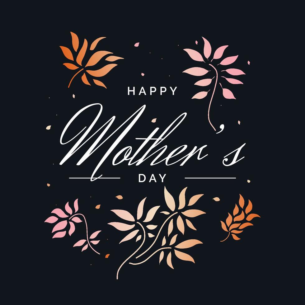Happy Mother's Day Typography for Greeting Card or Poster Design with Flower Illustration vector