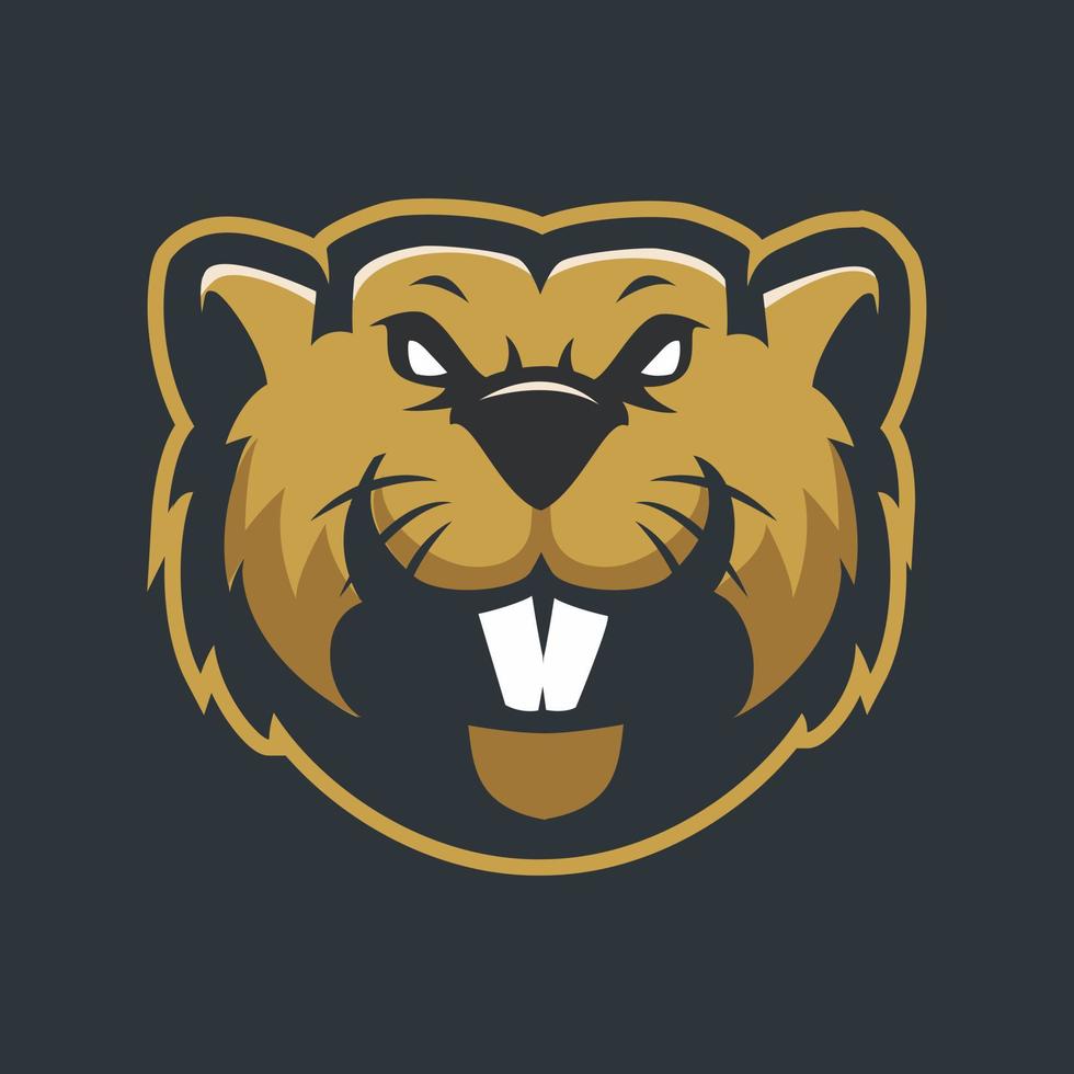 Beaver head mascot for esport logo vector