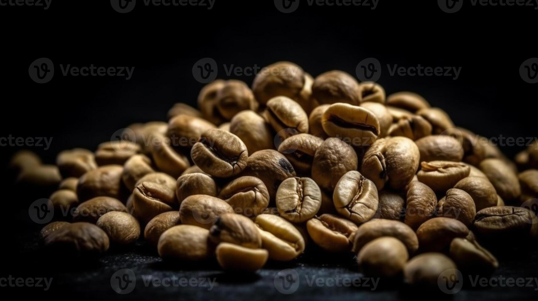 un puñado de seco café frijoles estudio Disparo bueno para producto y márketing con algunos Copiar espacio o para antecedentes y fondo. cerca arriba macro producto y estudio disparo. foto