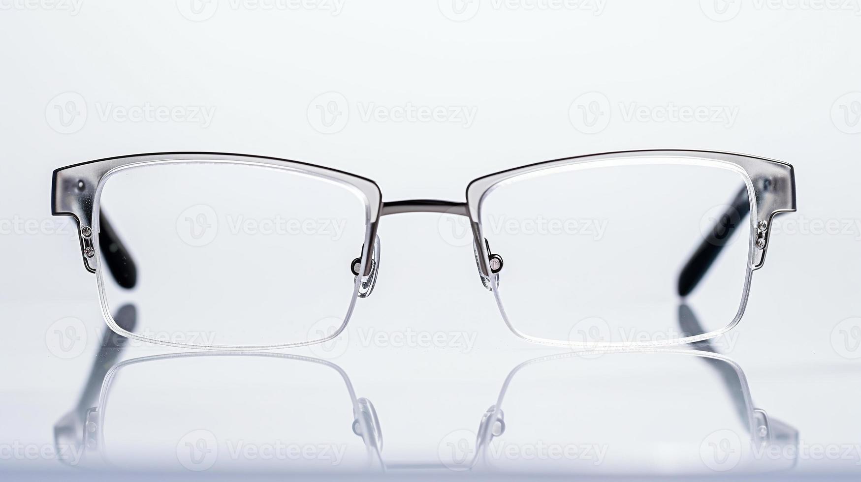 Optical common reading glasses isolated on white background. photo