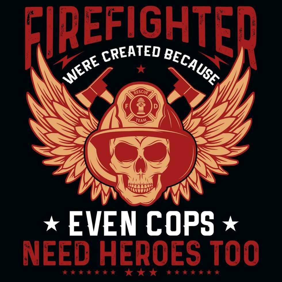 Firefighter graphics tshirt design vector