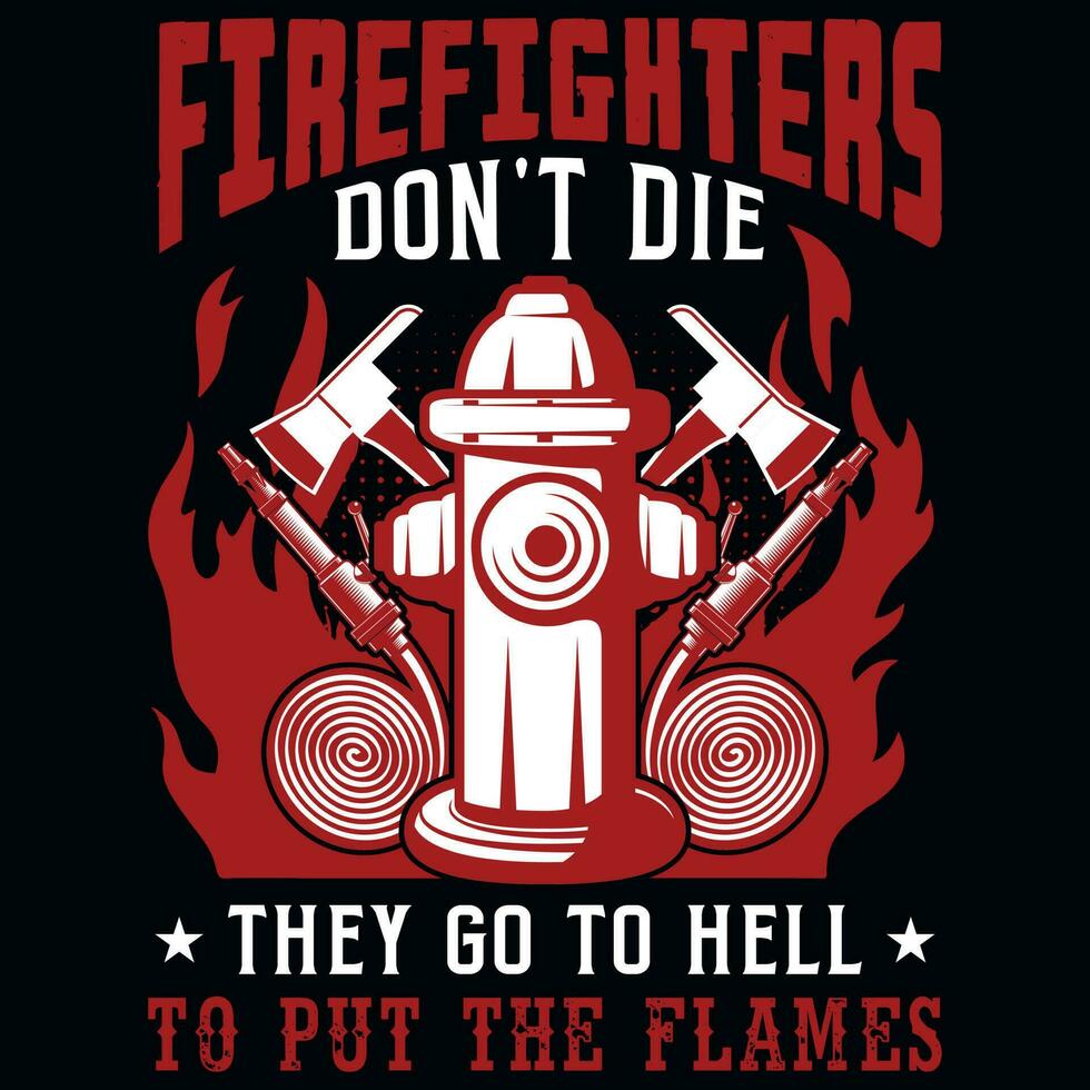 Firefighter graphics tshirt design vector