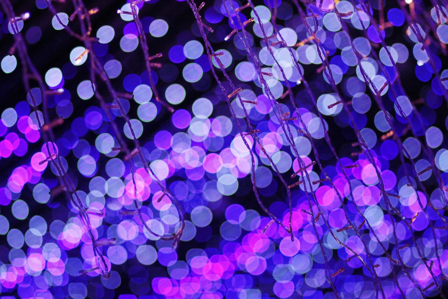 Glamour Ultra Violet sparkling and purple glitter bokeh. Multicolored Christmas and New Year glowing light abstract bokeh and blurred background.Christmas and holiday concept. photo