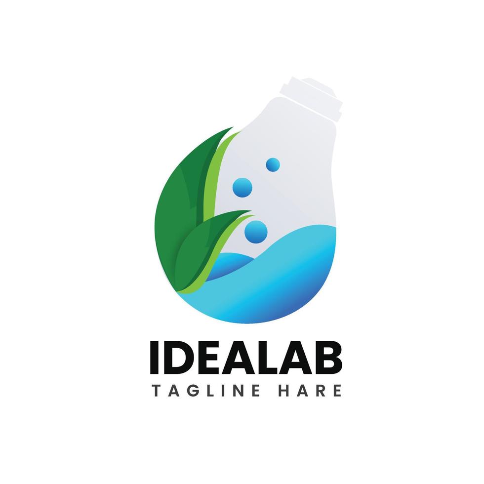 Idea lab logo with light bulb vector design template