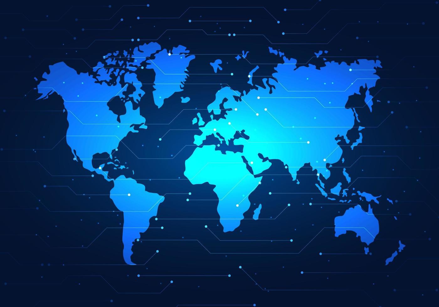 Technology background world map that connects people together Let everyone in the world be able to find information or communicate with each other at any time. Save cost and time vector