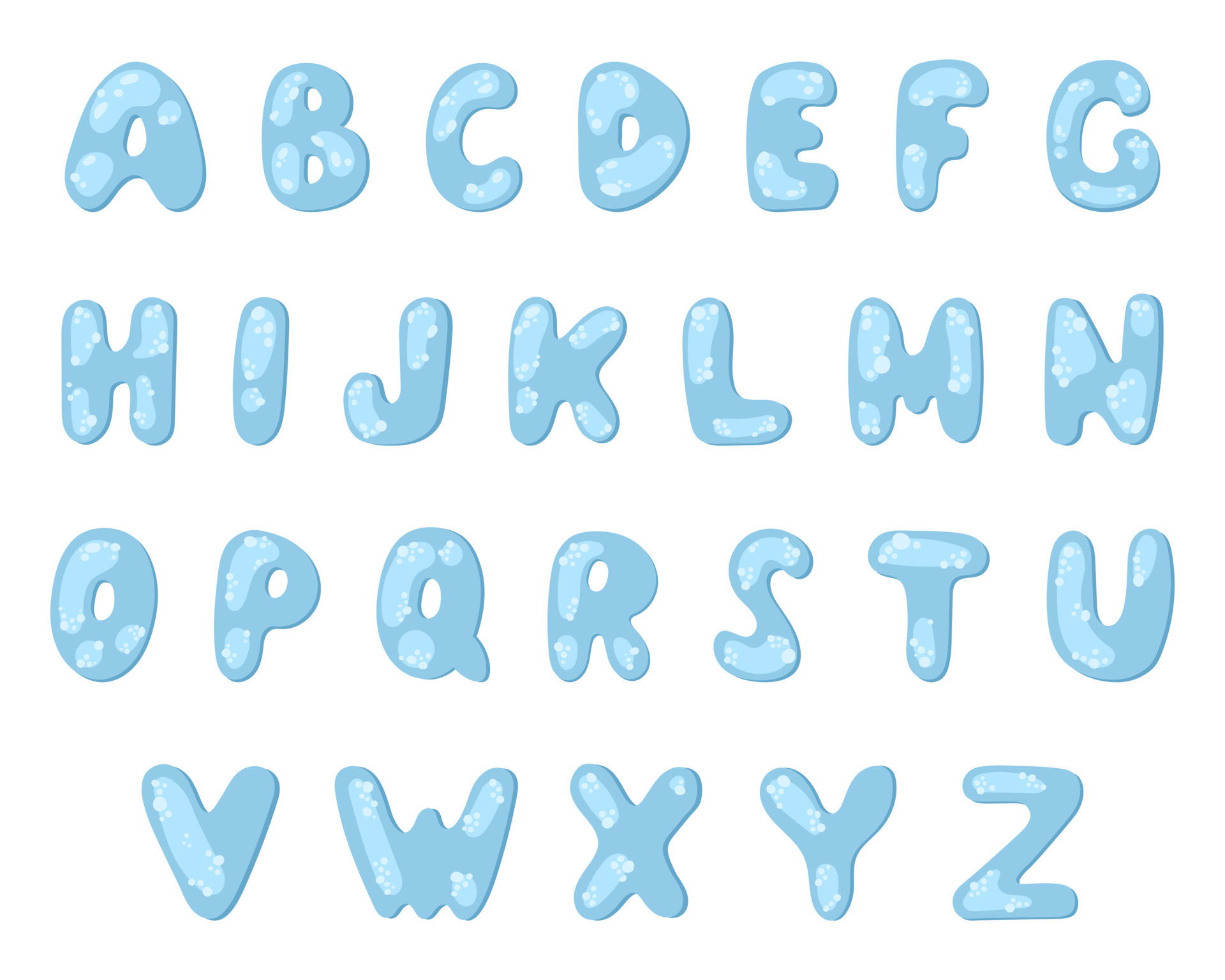 A set of letters, the alphabet. Bubble text 22580021 Vector Art at Vecteezy