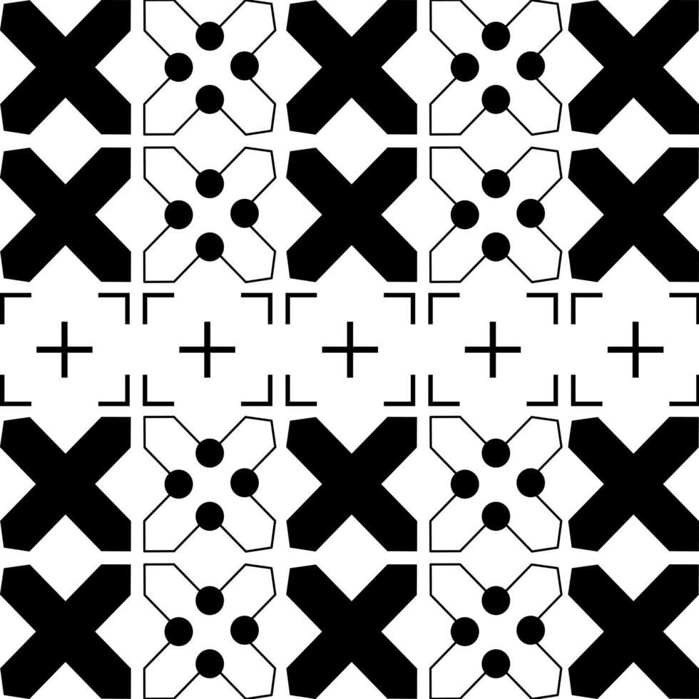 Letter X  Black and White pattern background vector. Repeat X alphabet on white background. vector