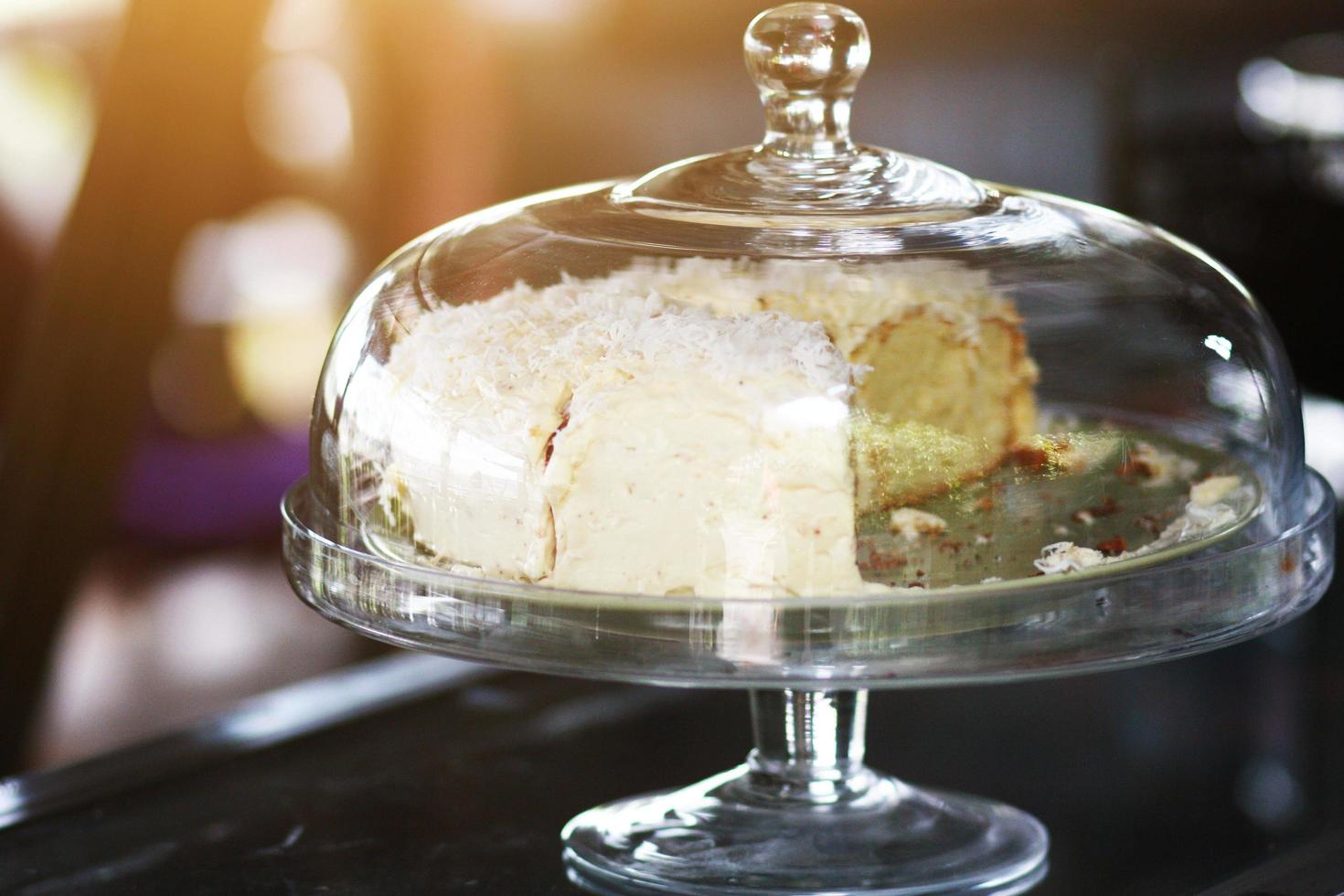 Cake and bakery in a glass tray photo