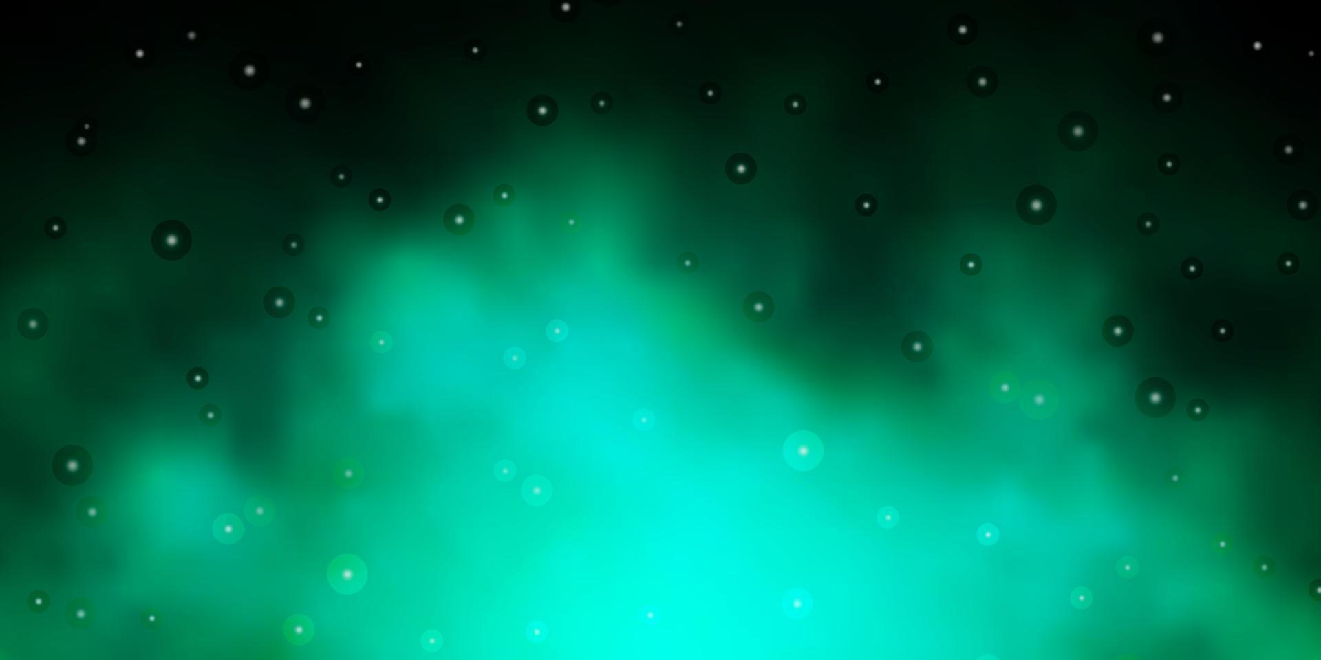 Dark Green vector pattern with abstract stars.