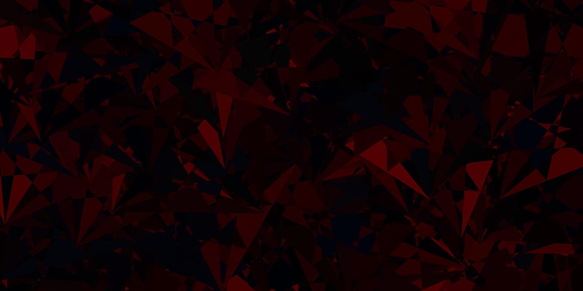 Dark Red, Yellow vector background with triangles.