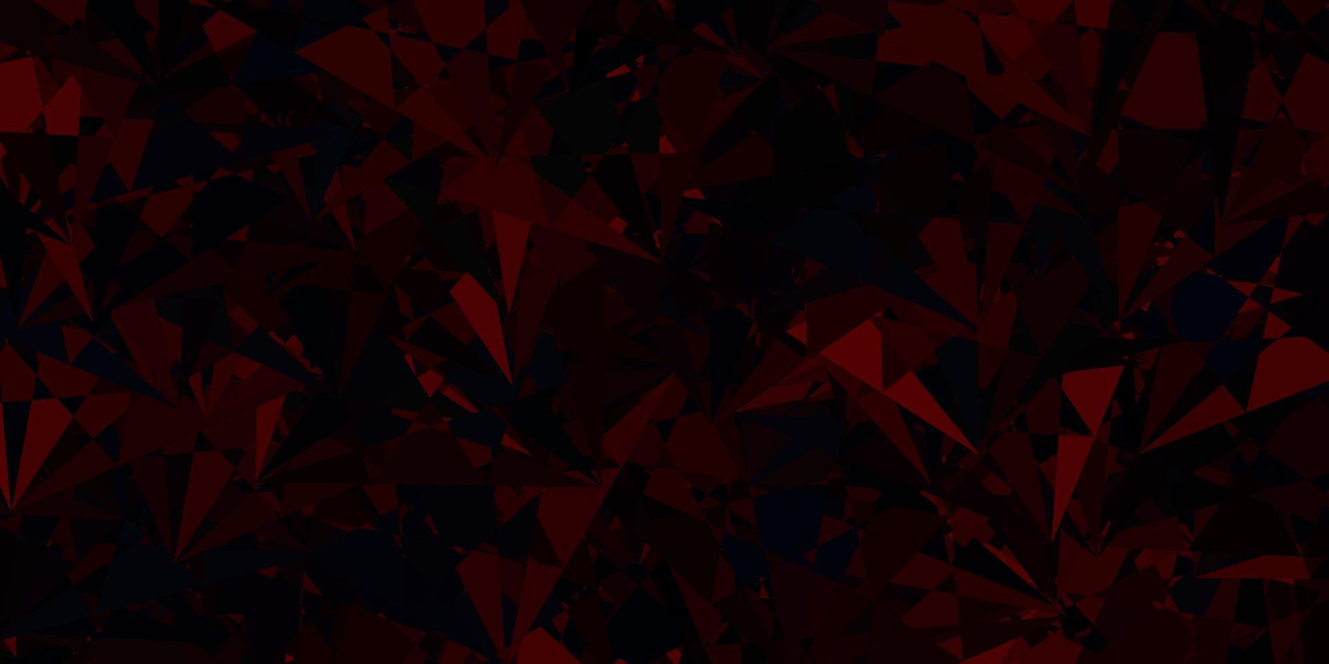 Fondo de vector rojo oscuro, amarillo con triángulos.