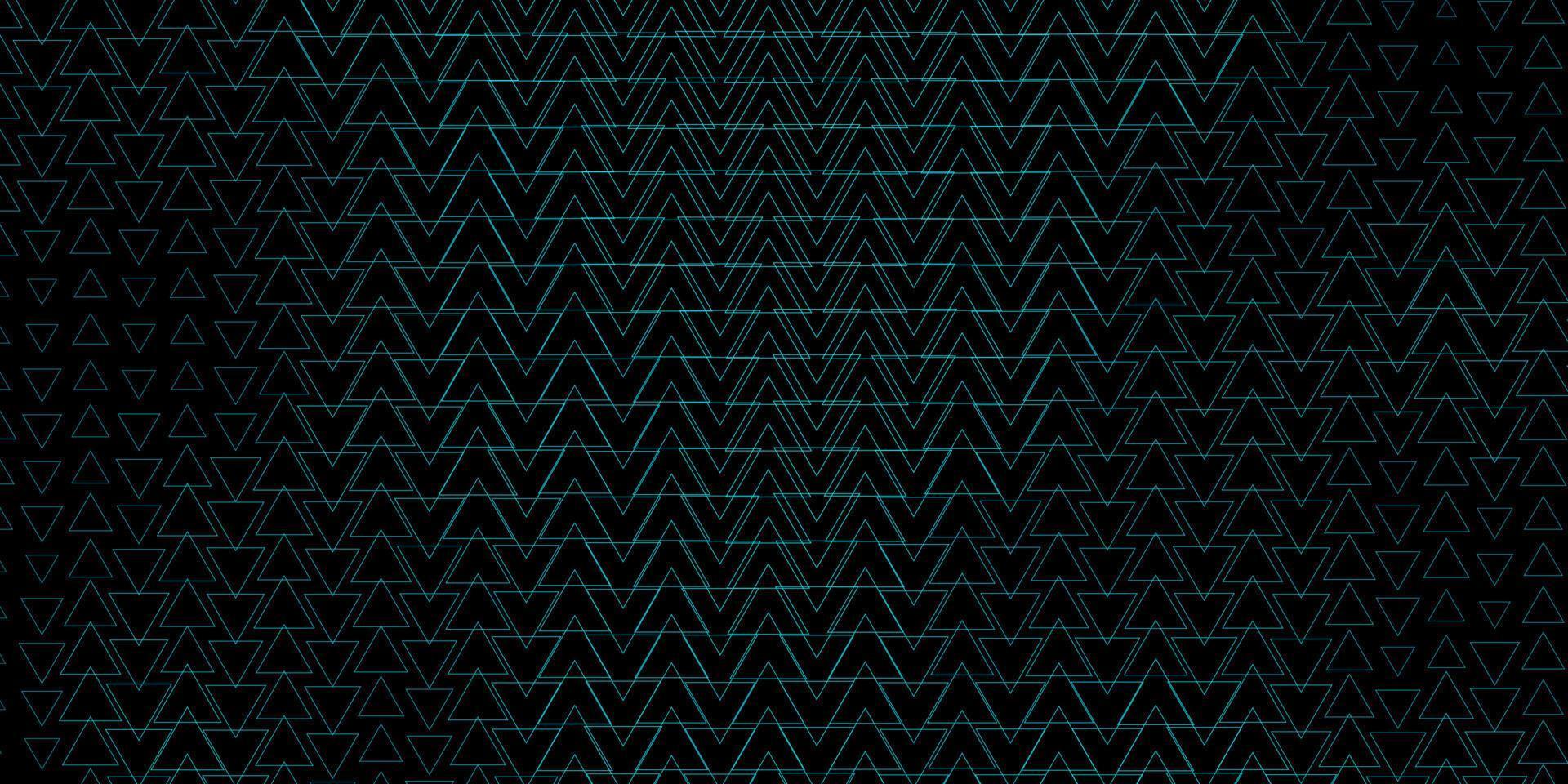 Dark Green vector backdrop with lines, triangles.
