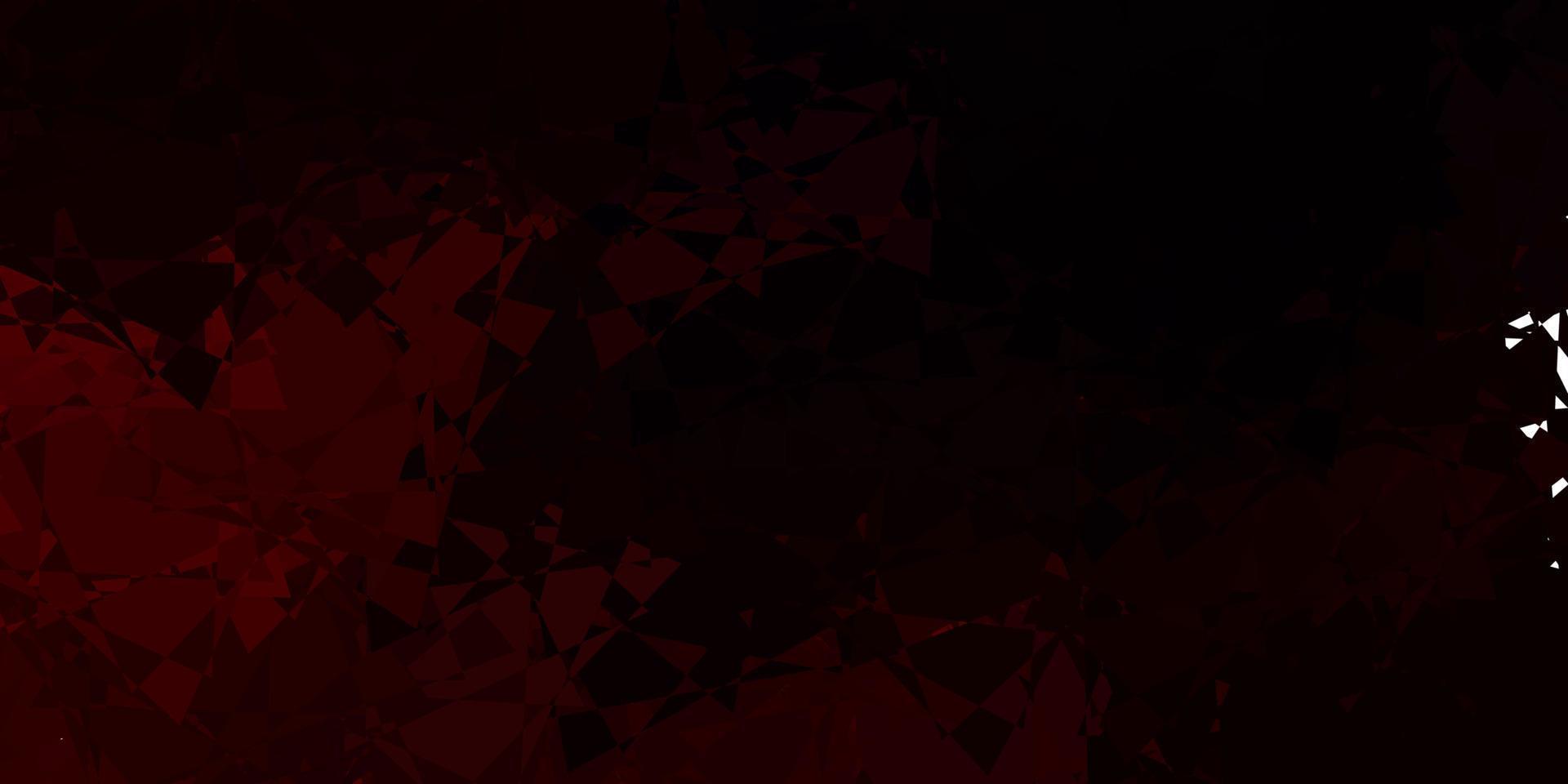textura de vector rojo oscuro con triángulos al azar.