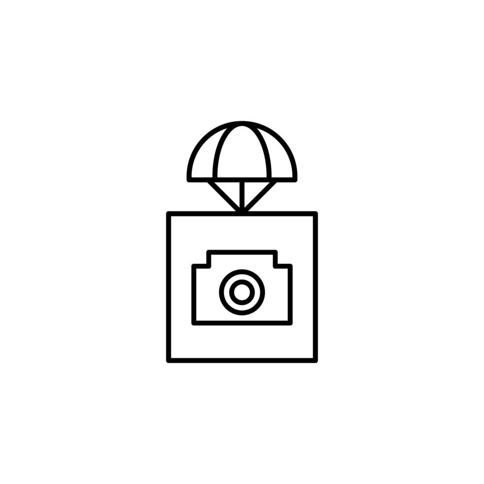 sending with cameras field outline vector icon