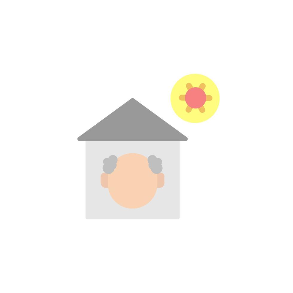 Stay home, old man, coronavirus vector icon