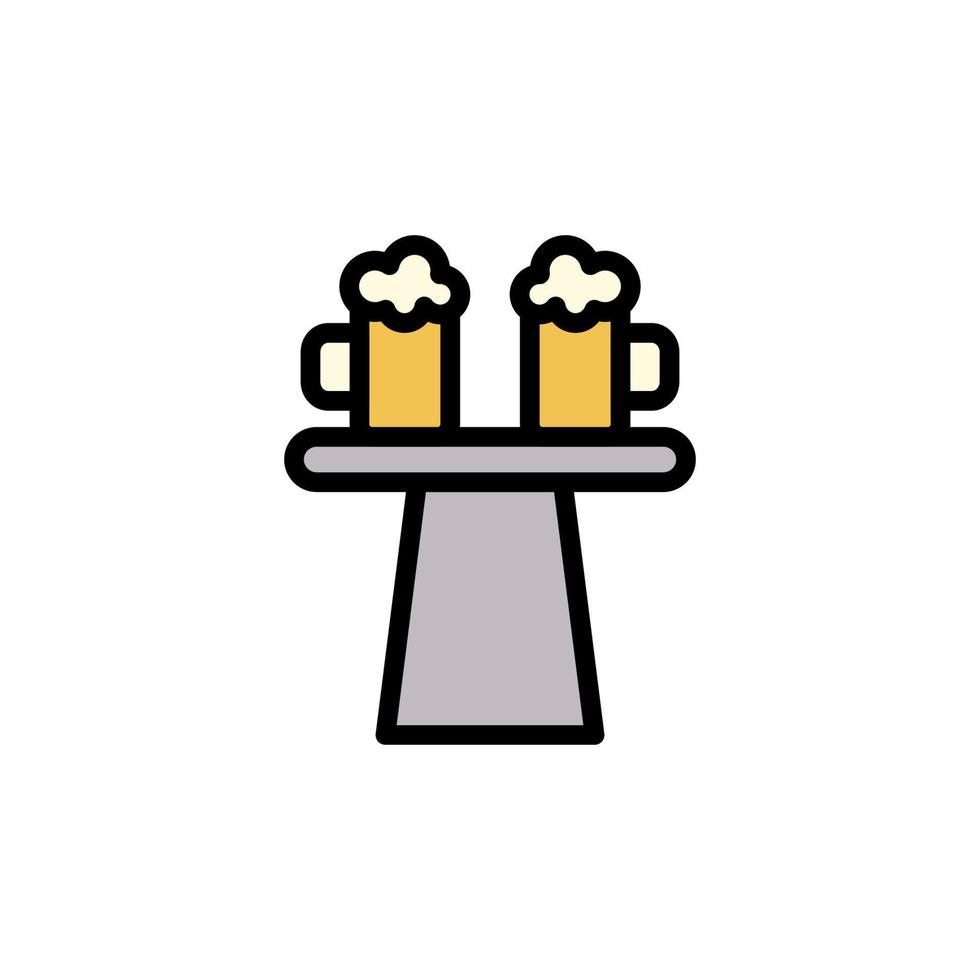 Bar table, beer vector icon