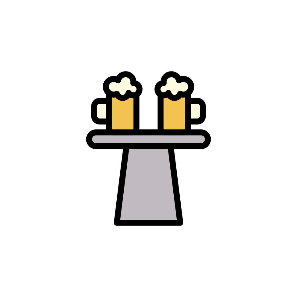 Bar table, beer vector icon