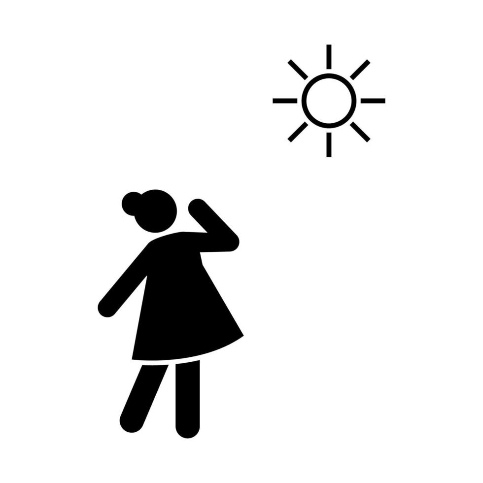 Sun, woman, problem, lupus vector icon
