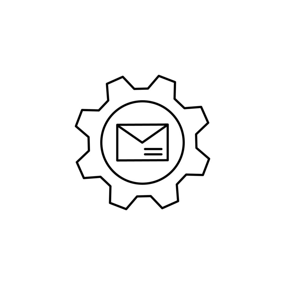 Gear, email, send vector icon