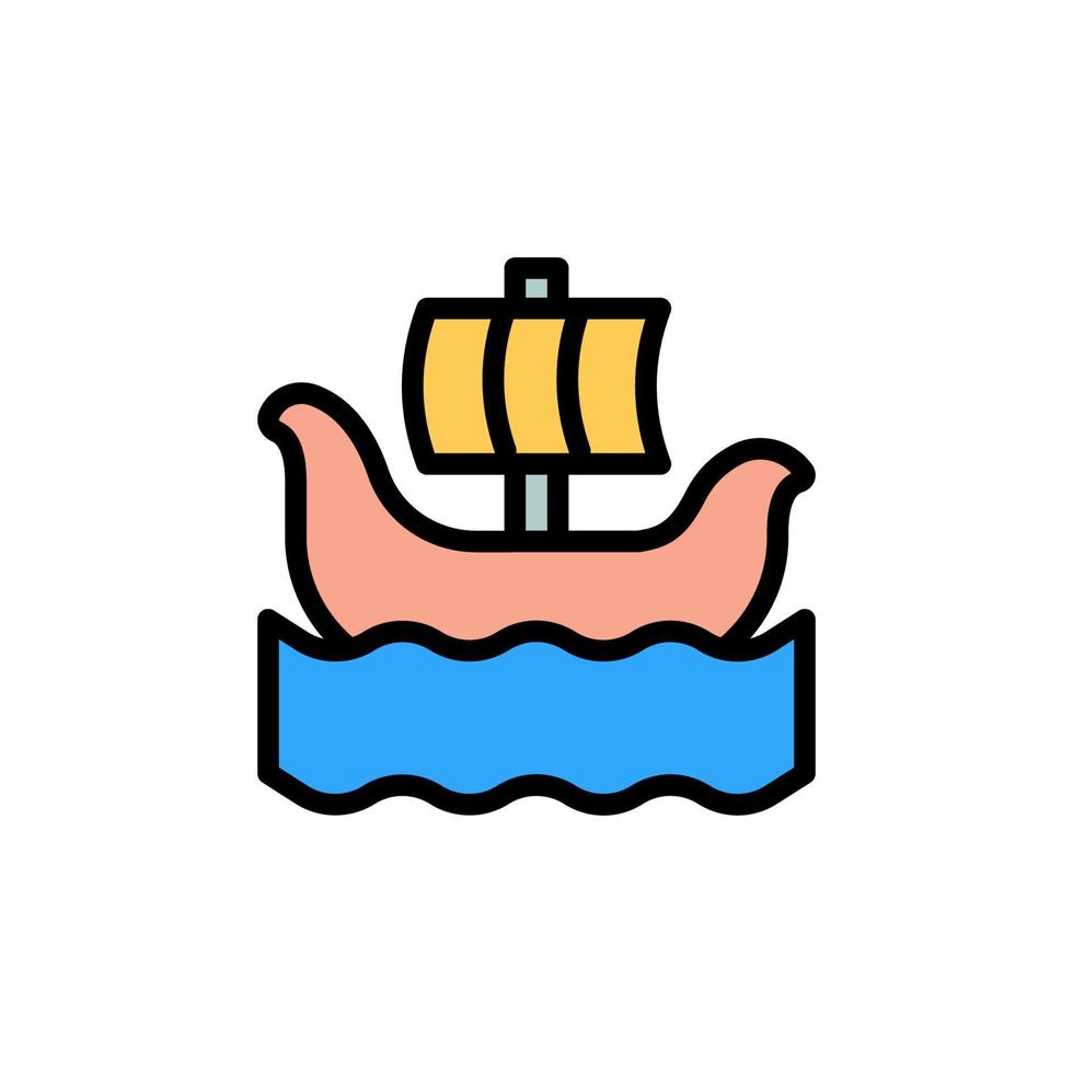 Viking, ship, ocean vector icon