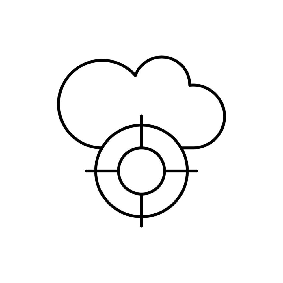 Cloud computing, target, SEO vector icon