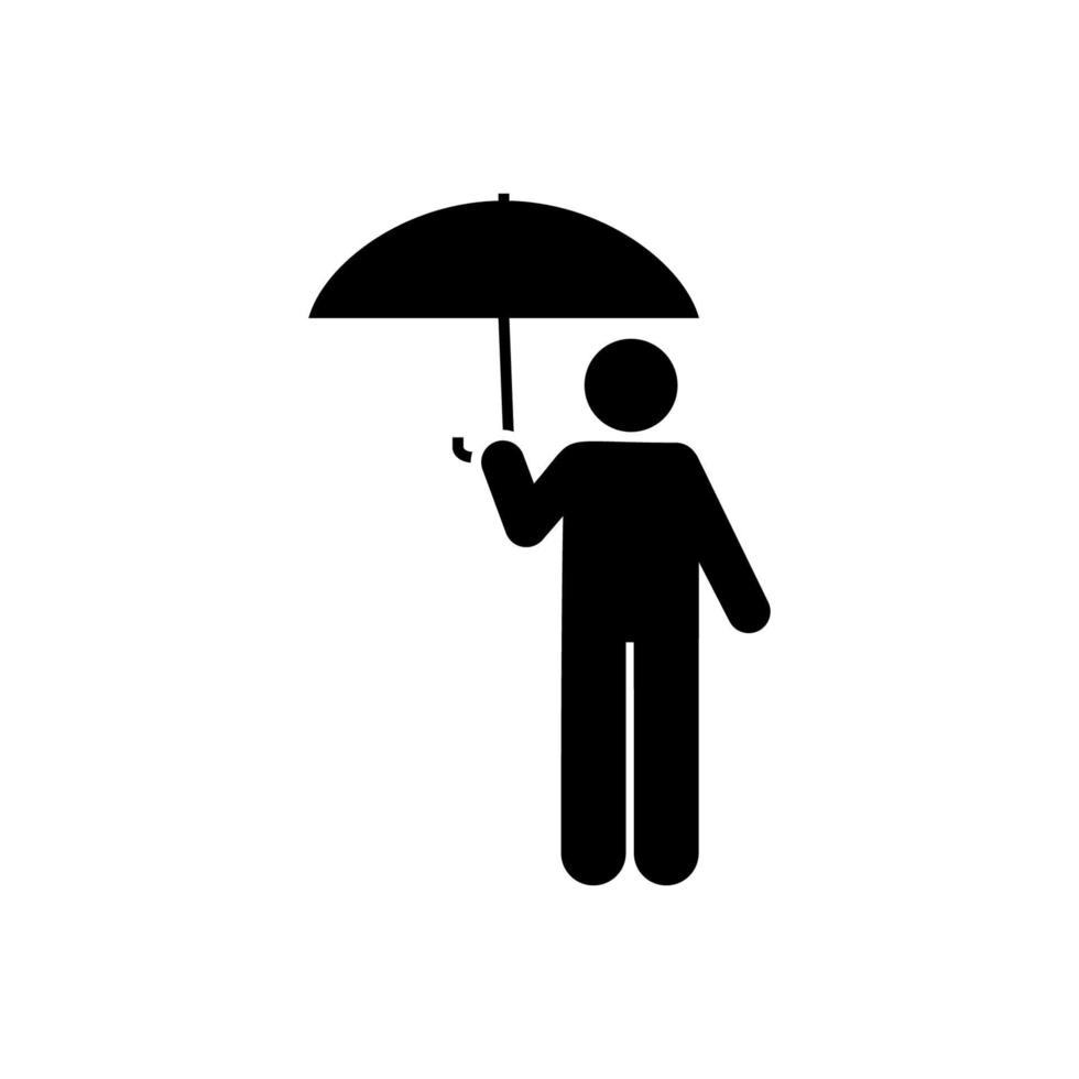 Umbrella, man vector icon