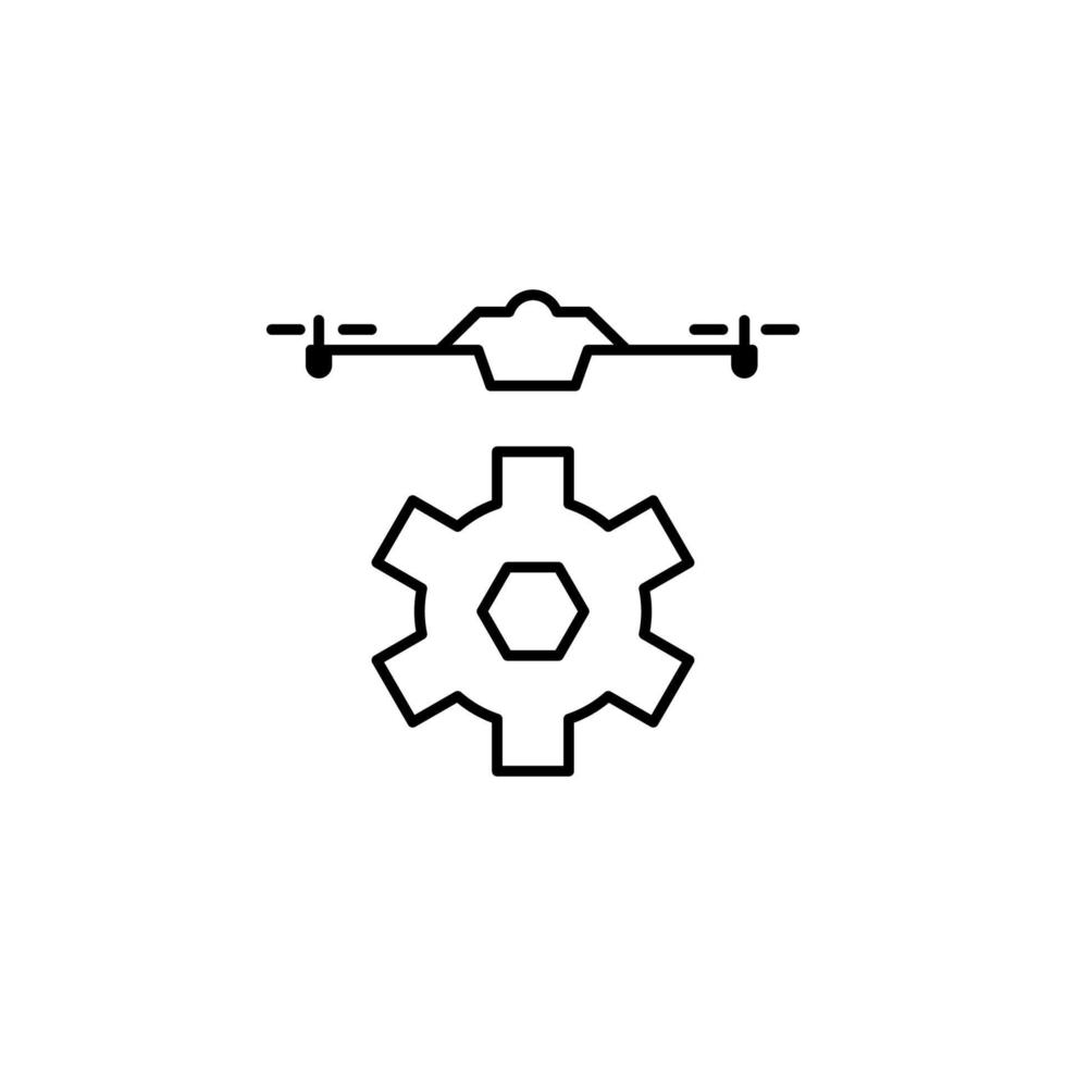 control of drones field outline vector icon