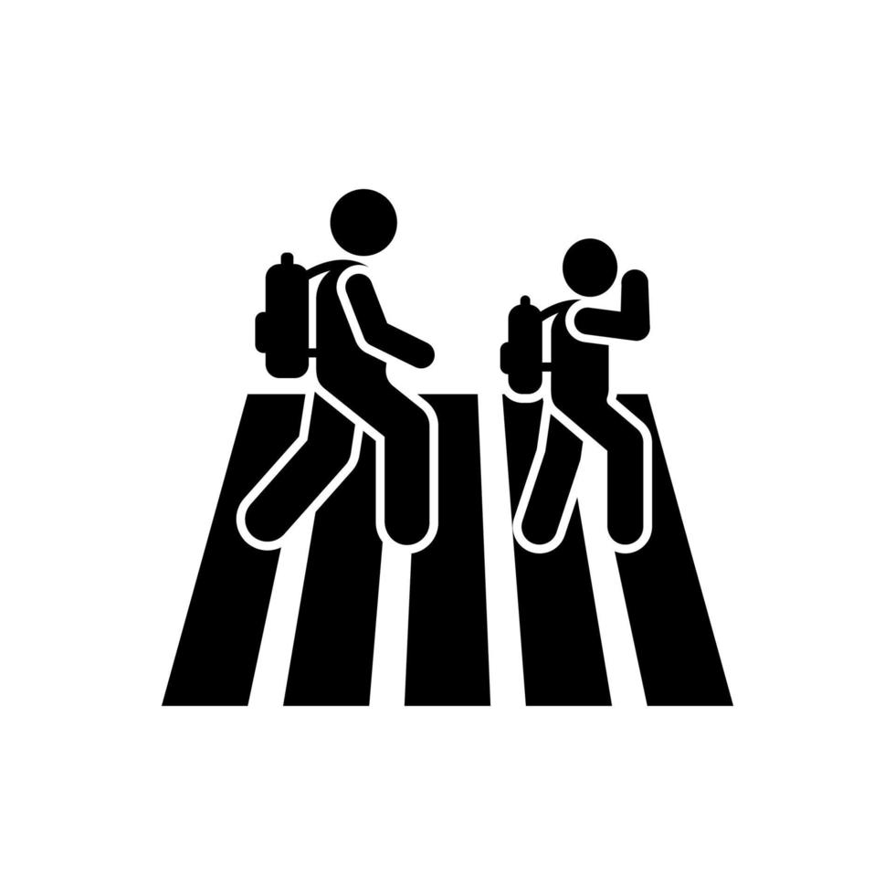 Students school pedestrian pictogram vector icon