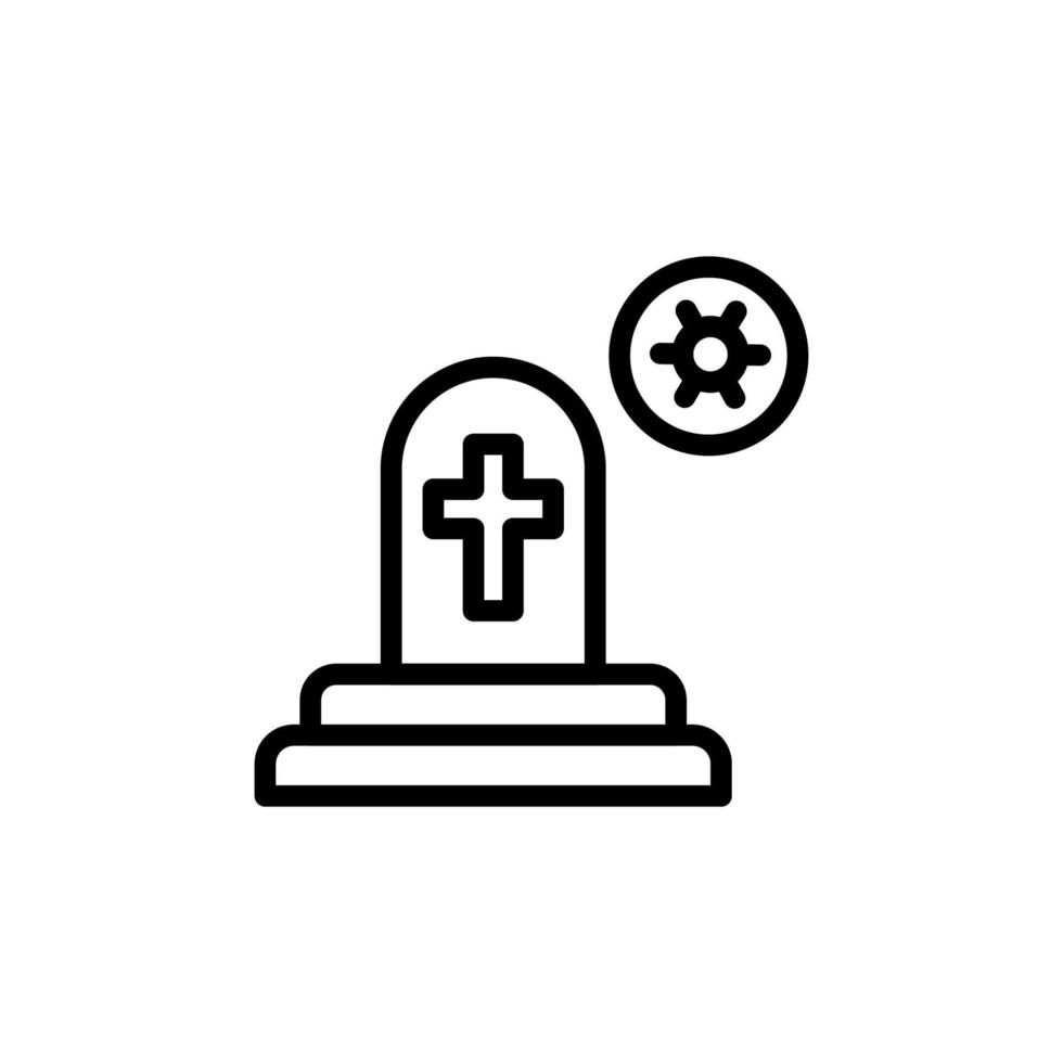 Grave, death, coronavirus vector icon