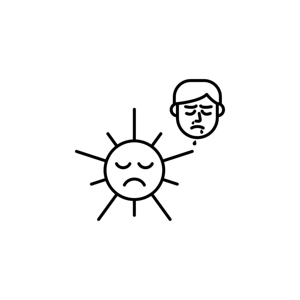Sun, allergic face vector icon