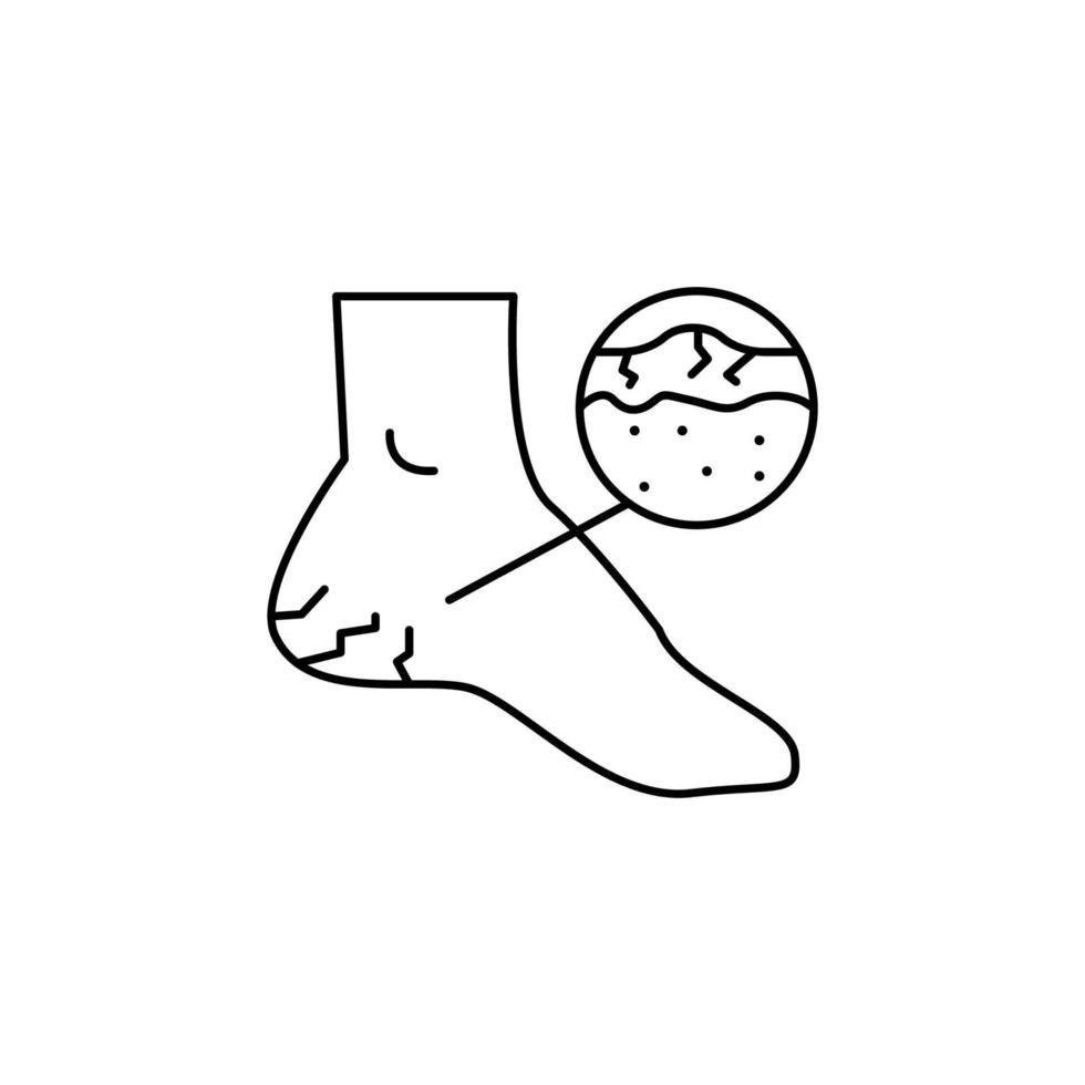 Heel dry cracks vector icon