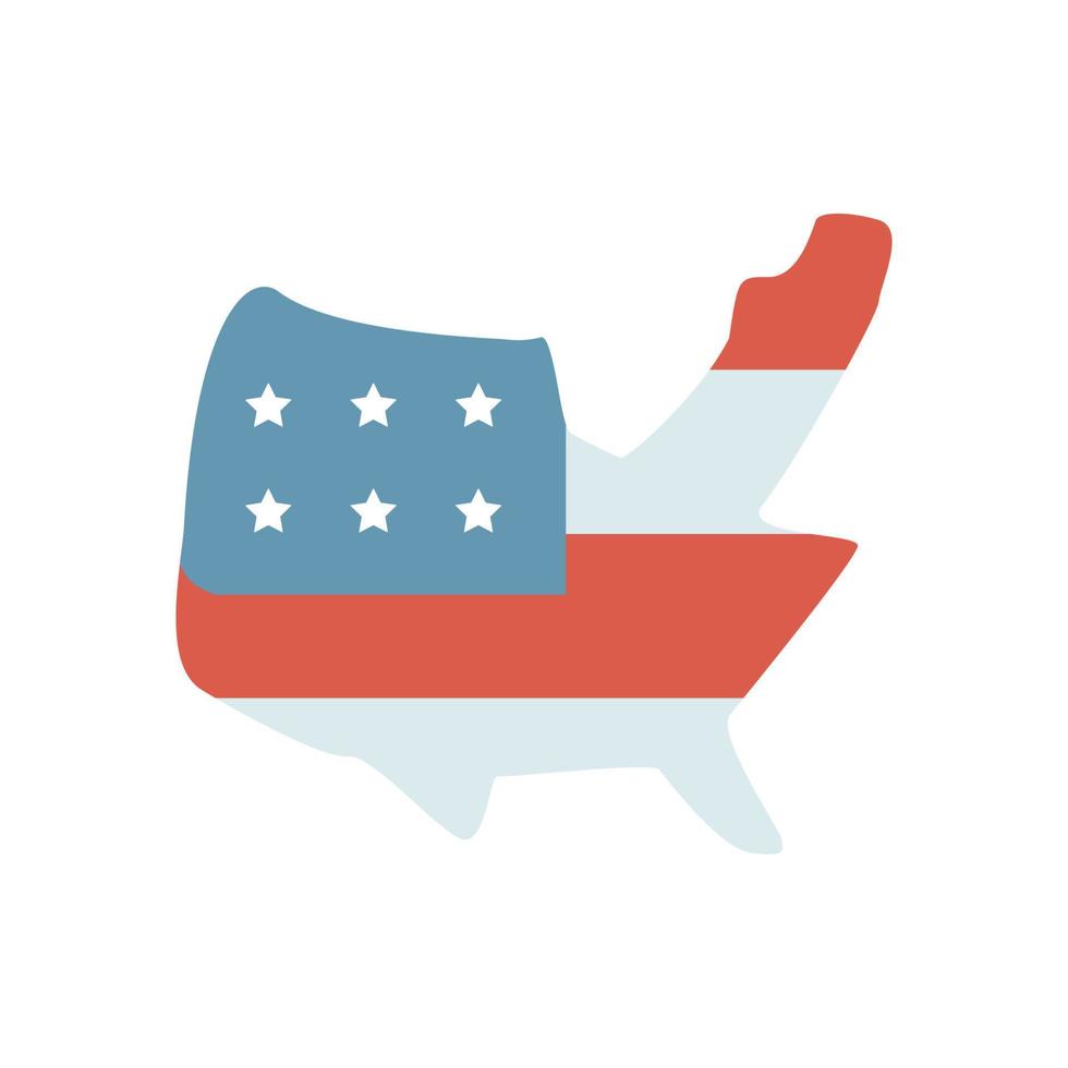 Map USA flag vector icon