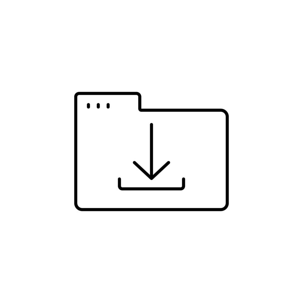 Folder download vector icon