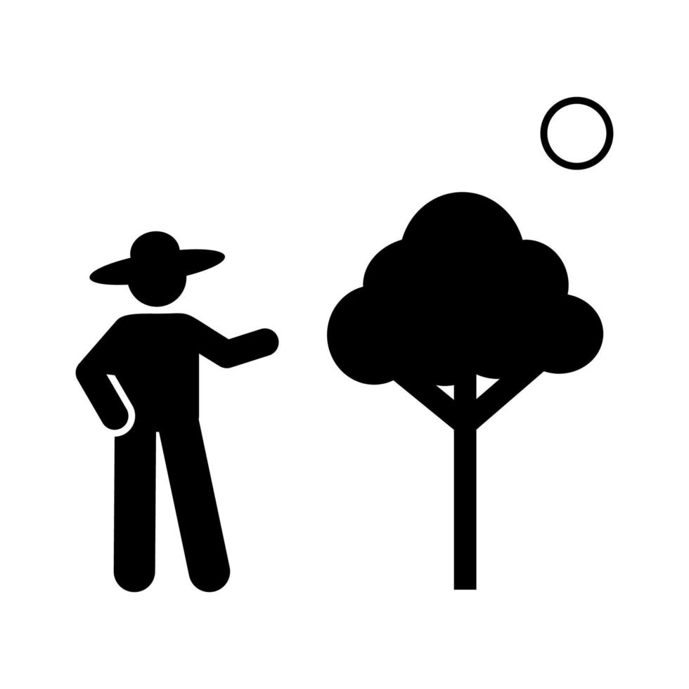 Garden, tree, man vector icon