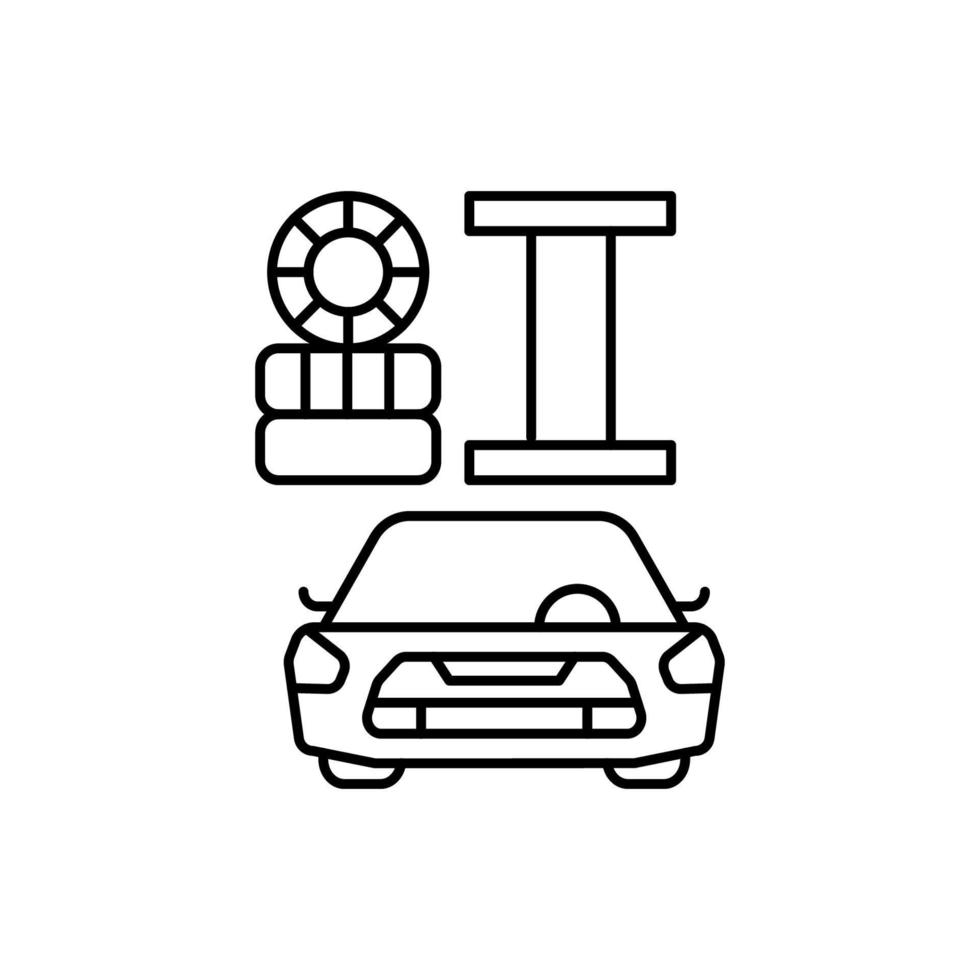 coche neumático cambiar, coche reparar vector icono
