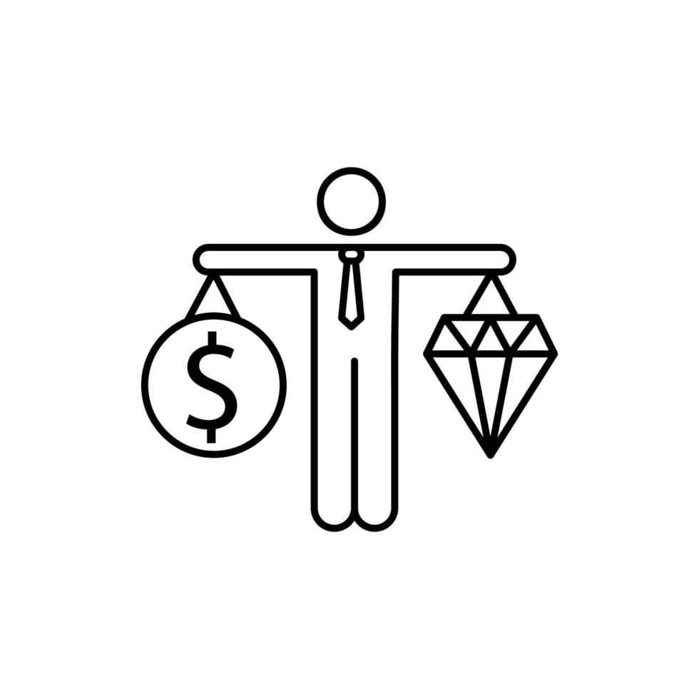 Economy, values, balance vector icon