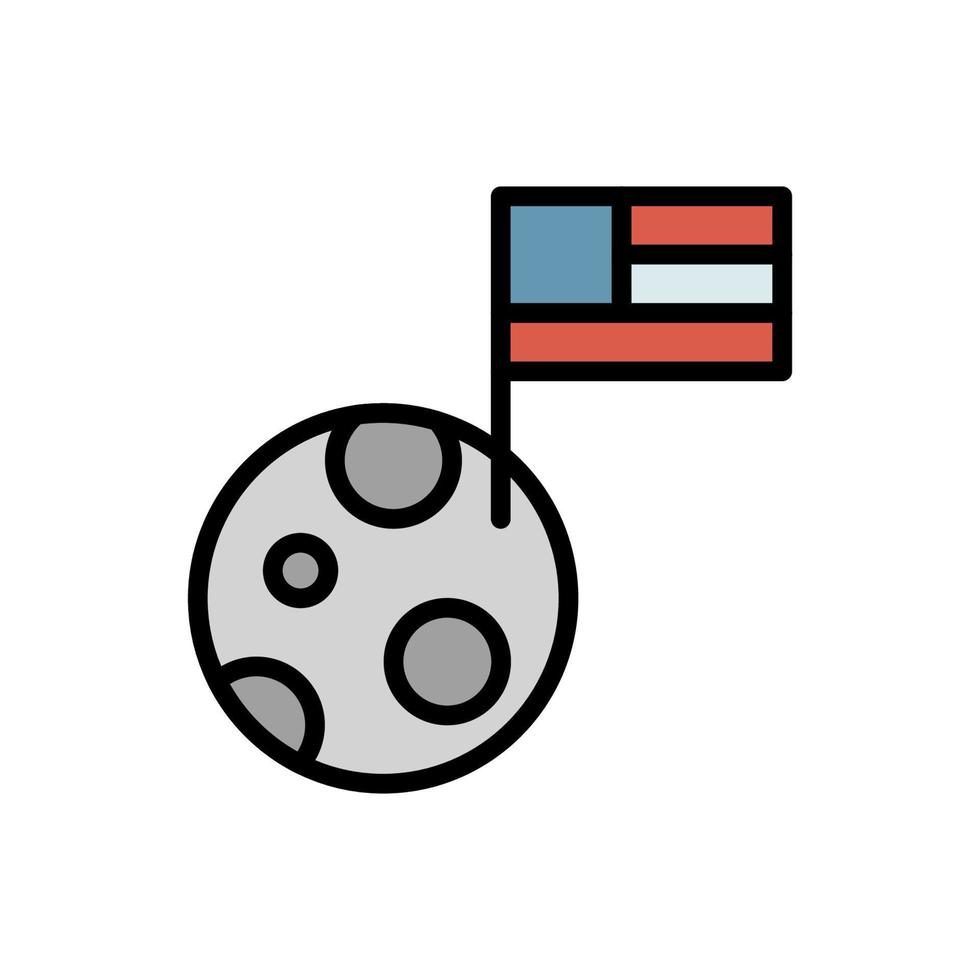 Moon USA flag vector icon