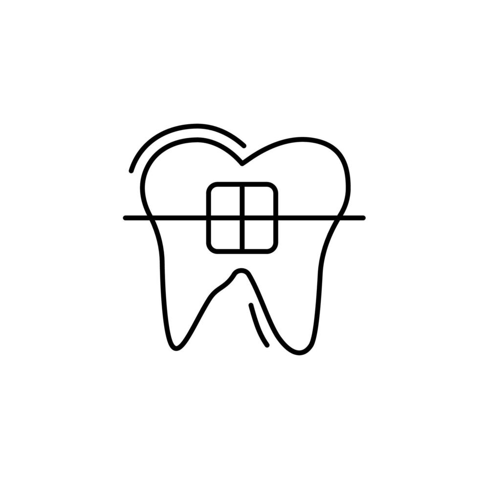 Braces tooth vector icon