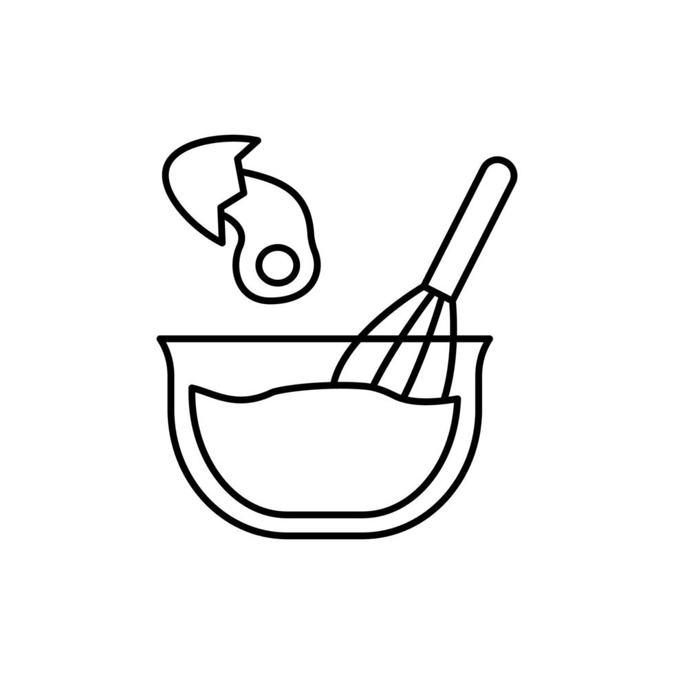 Bowl egg whisk vector icon