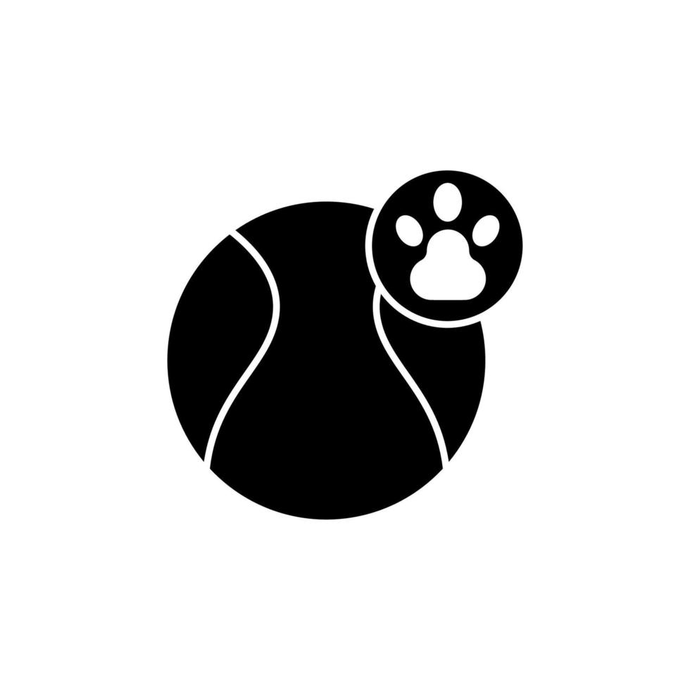 pelota, tenis, perro, juguete vector icono