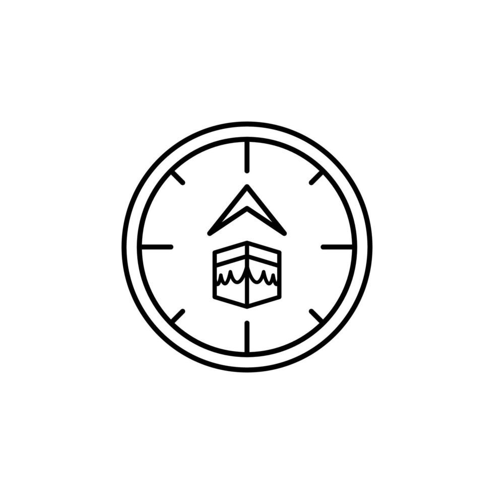 Qibla, compas, kaaba vector icon