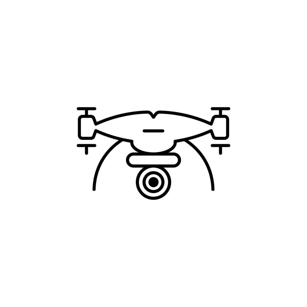 drone with camera field outline vector icon