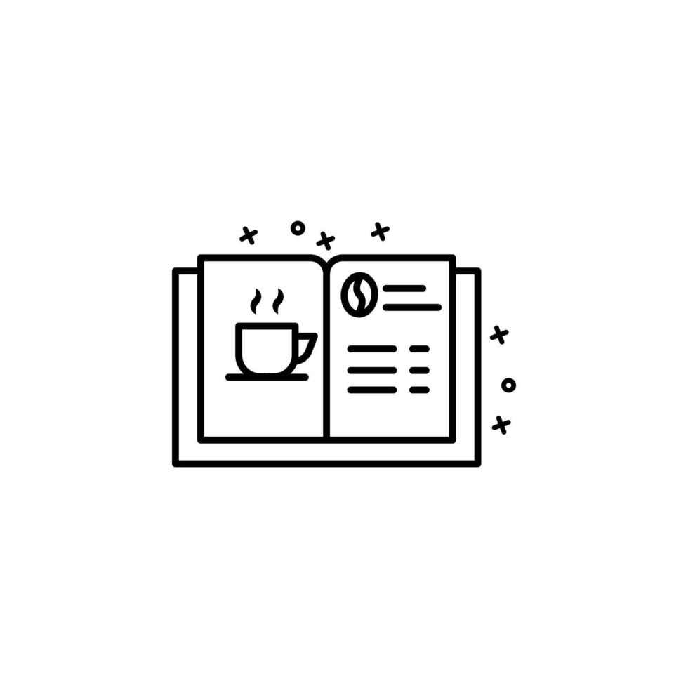 Menu, book, coffee vector icon