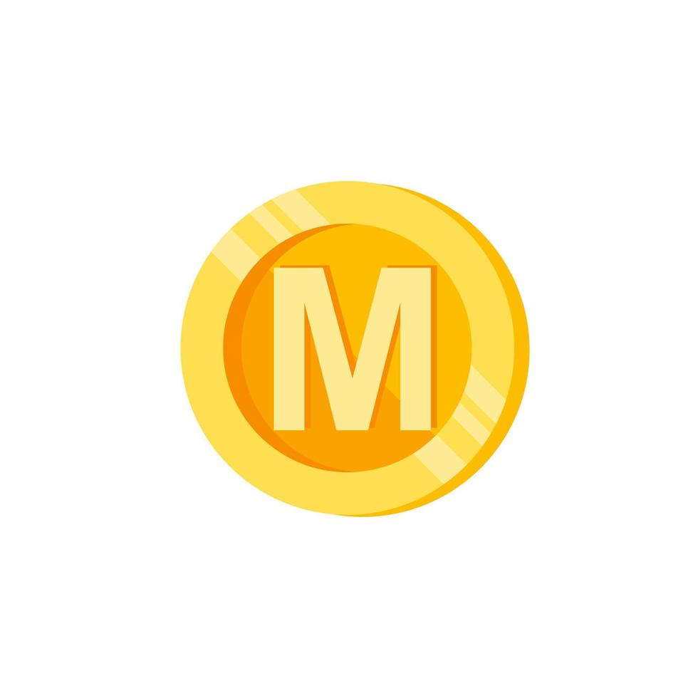 metro, carta, moneda color vector icono