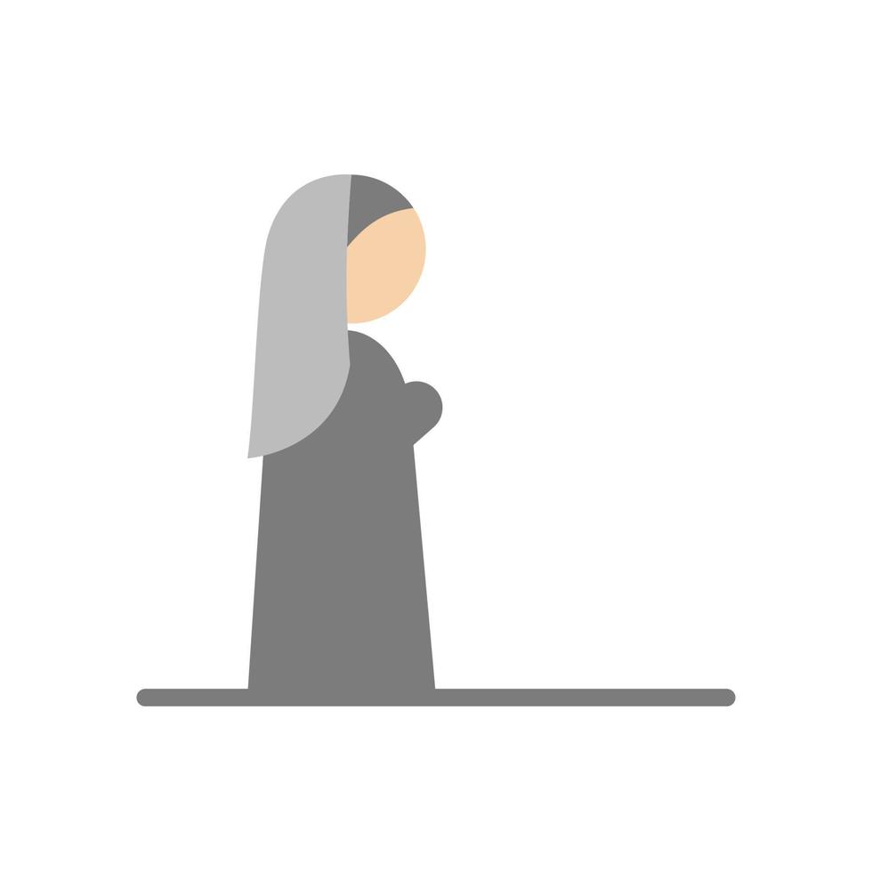 Muslim woman praying vector icon