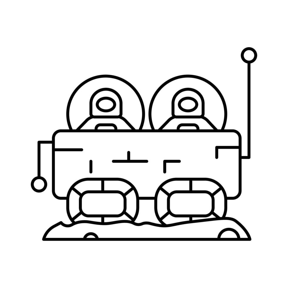 Cosmonaut machine car vector icon