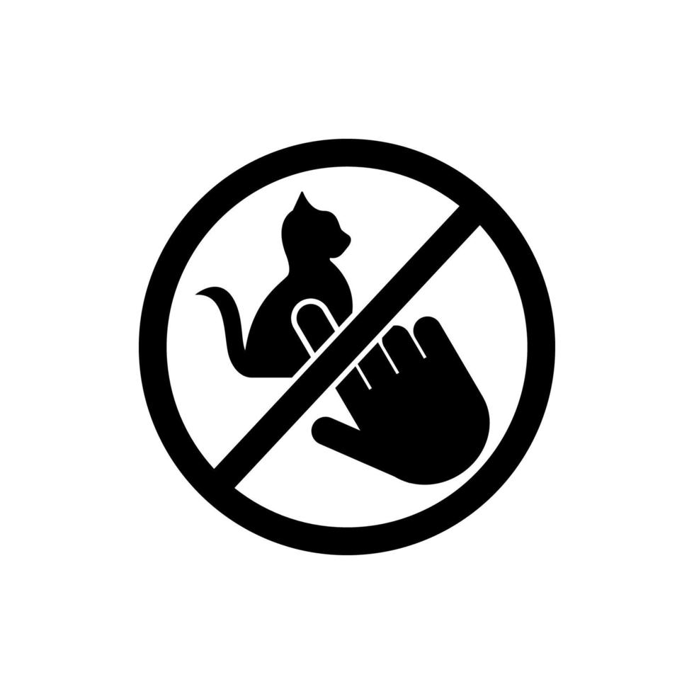 do not touch, animal, cat vector icon