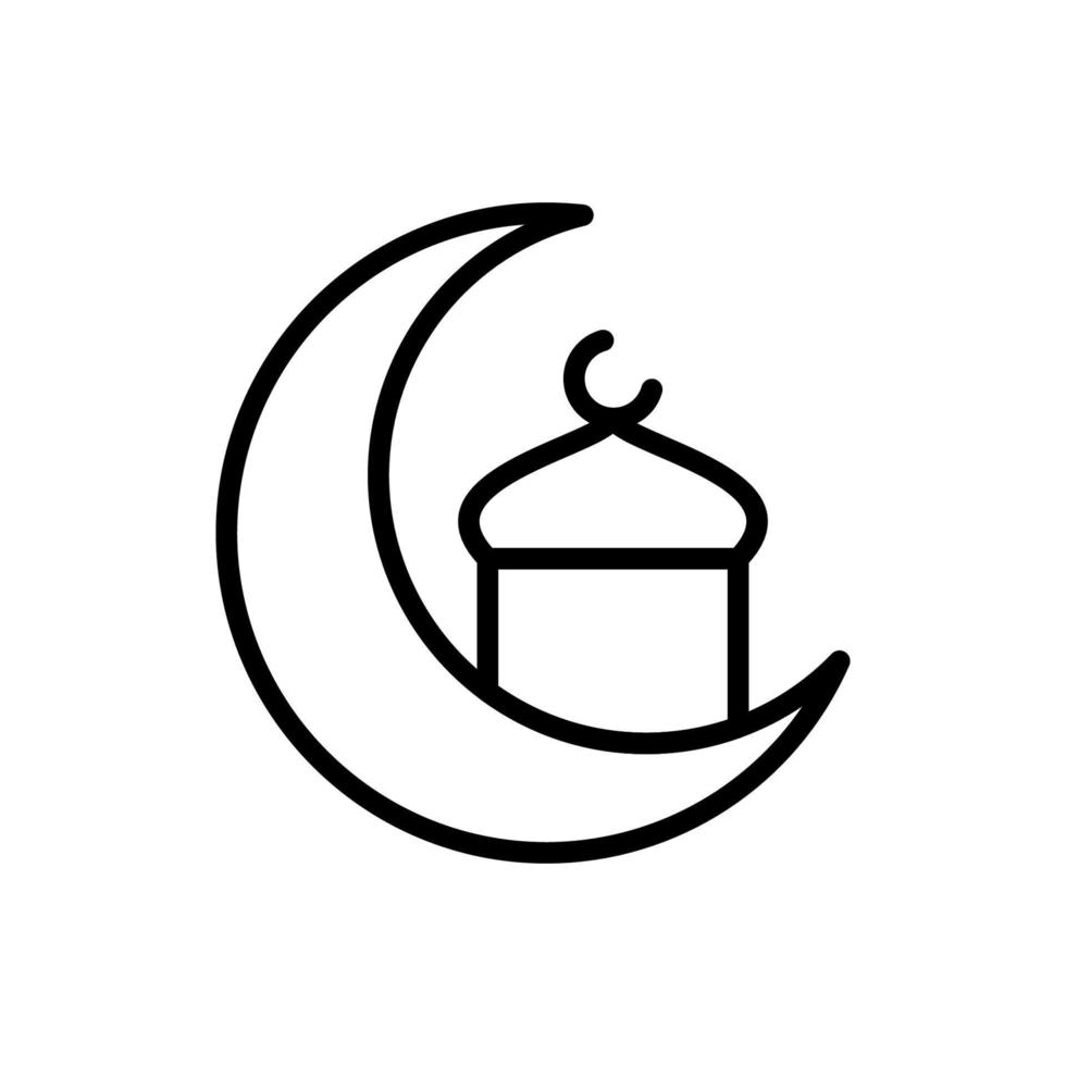 Moon mosque Ramadan vector icon