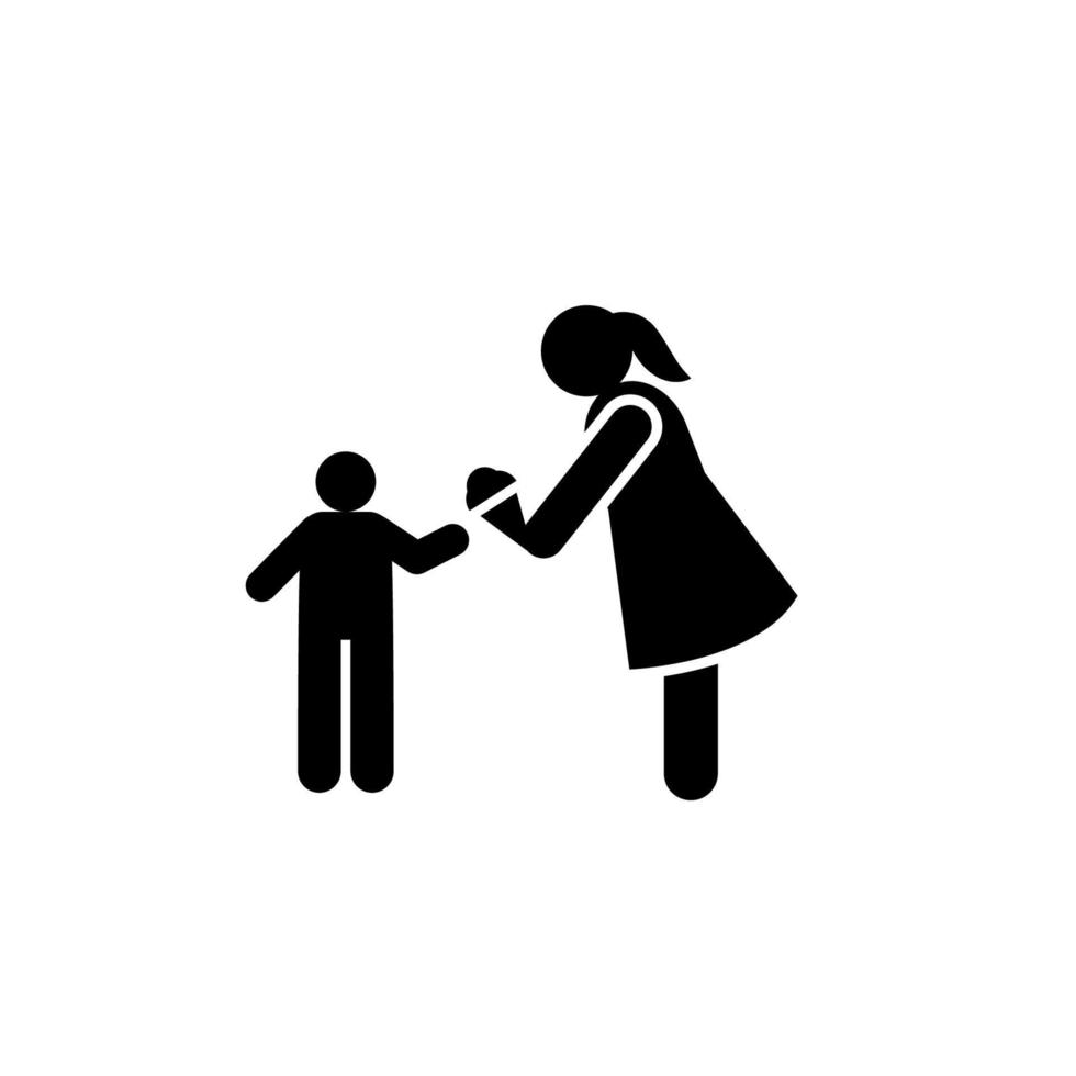 Child, ice-cream, mother vector icon